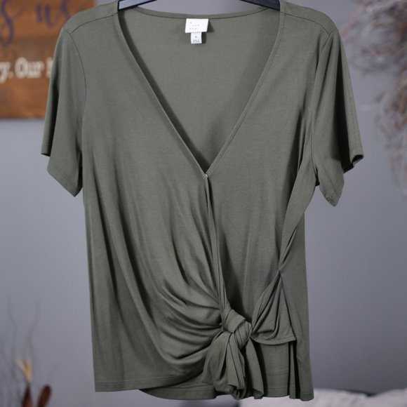 a new day Tops - A New Day Tie Front Blouse